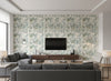 Katsura Peacock | Romo - Living Room Visualization (AI-generated, may not be to scale. Verify pattern scale with product specifications.)