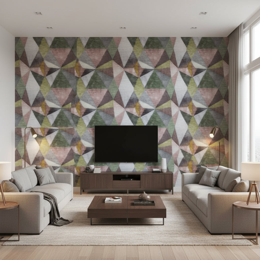 Zafaro Lotus | Romo - Living Room Visualization (AI-generated, may not be to scale. Verify pattern scale with product specifications.)
