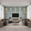 Marazzi Peacock | Romo - Living Room Visualization (AI-generated, may not be to scale. Verify pattern scale with product specifications.)