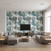 Lune Peacock | Romo - Living Room Visualization (AI-generated, may not be to scale. Verify pattern scale with product specifications.)