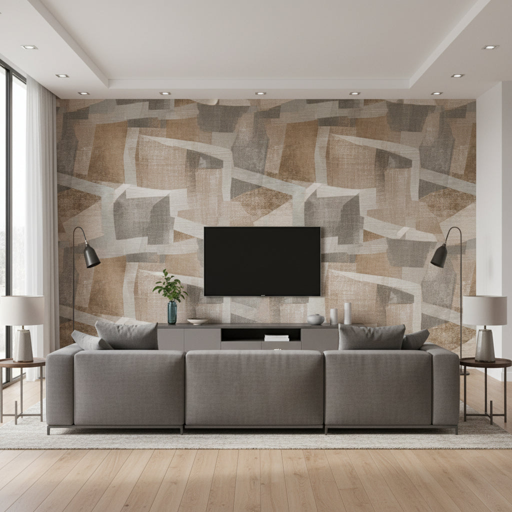 Zalea Oxide | Romo - Living Room Visualization (AI-generated, may not be to scale. Verify pattern scale with product specifications.)