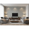 Mysa Pewter | Romo - Living Room Visualization (AI-generated, may not be to scale. Verify pattern scale with product specifications.)