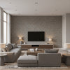 Mysa Copper | Romo - Living Room Visualization (AI-generated, may not be to scale. Verify pattern scale with product specifications.)