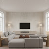 Sieta Indium | Romo - Living Room Visualization (AI-generated, may not be to scale. Verify pattern scale with product specifications.)