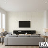 Wakusa Stone Grouted | Architectural Wallcoverings - Living Room Visualization (AI-generated, may not be to scale. Verify pattern scale with product specifications.)