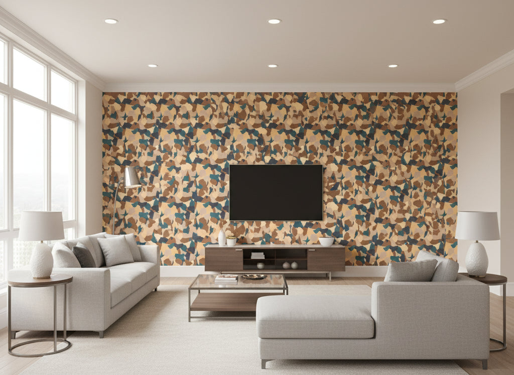 Hidden Altitude | Romo - Living Room Visualization (AI-generated, may not be to scale. Verify pattern scale with product specifications.)