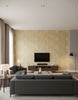 Word Walls - Living Room Visualization (AI-generated, may not be to scale. Verify pattern scale with product specifications.)