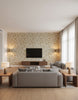 Word Walls - Living Room Visualization (AI-generated, may not be to scale. Verify pattern scale with product specifications.)