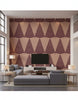 Xara's Retro Geometric - Living Room Visualization (AI-generated, may not be to scale. Verify pattern scale with product specifications.)