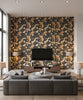 Yagishiri Island Koi Fish | Architectural Wallcoverings - Living Room Visualization (AI-generated, may not be to scale. Verify pattern scale with product specifications.)