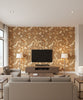 Yagishiri Island Koi Fish | Architectural Wallcoverings - Living Room Visualization (AI-generated, may not be to scale. Verify pattern scale with product specifications.)