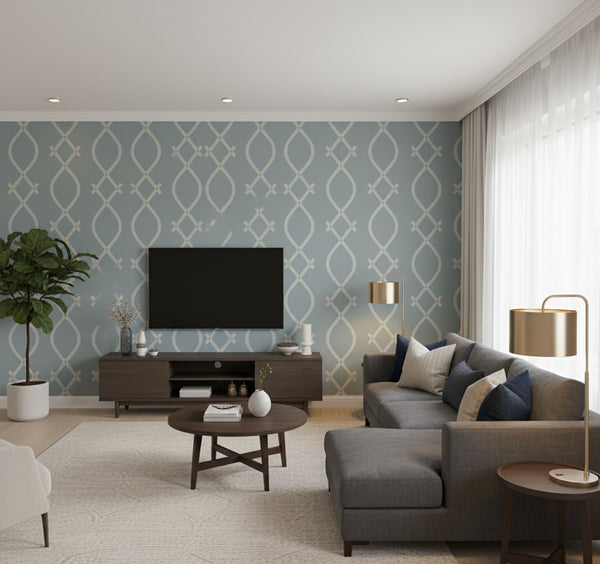 Ellena Wallcovering - Blue | Ronald Redding