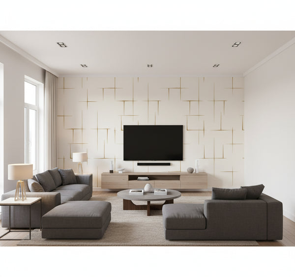 Malia Wallcovering - Gold & White | Ronald Redding