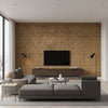 Zen Garden - Hashi Bronze | Maya Romanoff - Living Room Visualization (AI-generated, may not be to scale. Verify pattern scale with product specifications.)
