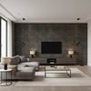 Zen Garden - Mizu Blue | Maya Romanoff - Living Room Visualization (AI-generated, may not be to scale. Verify pattern scale with product specifications.)