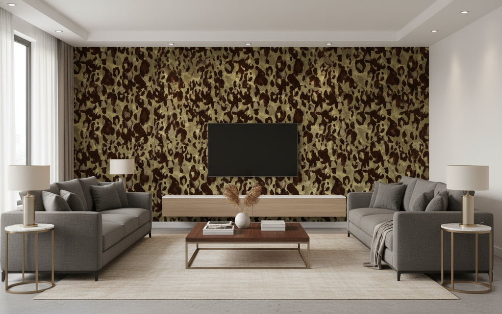 Zoro Zebra - Living Room Visualization (AI-generated, may not be to scale. Verify pattern scale with product specifications.)