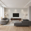 Tantalum Moonbeam | Romo - Living Room Visualization (AI-generated, may not be to scale. Verify pattern scale with product specifications.)