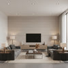 Cazenove Umber | Romo - Living Room Visualization (AI-generated, may not be to scale. Verify pattern scale with product specifications.)