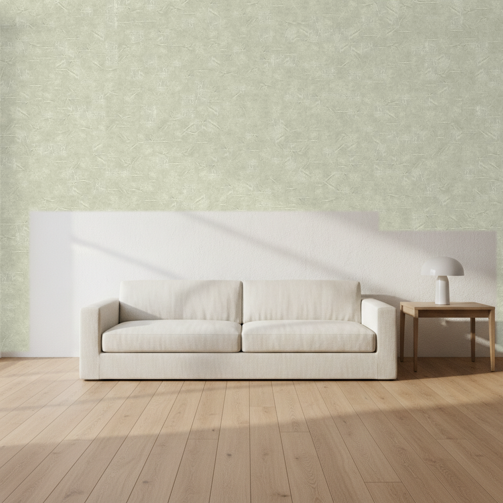 Faux Leaf Squares Wallcovering | Hollywood Wallcoverings — shown in a room