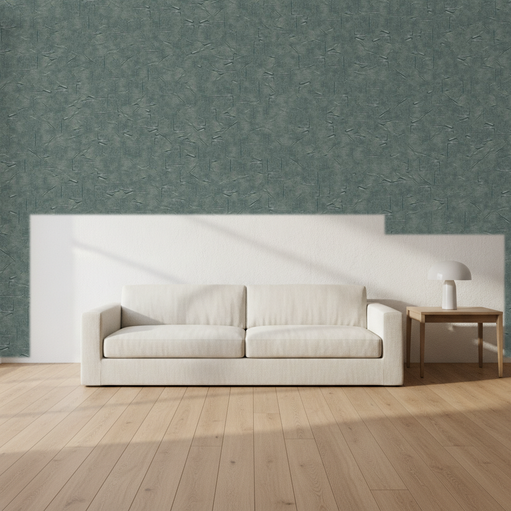 Faux Leaf Squares Wallcovering | Hollywood Wallcoverings — shown in a room