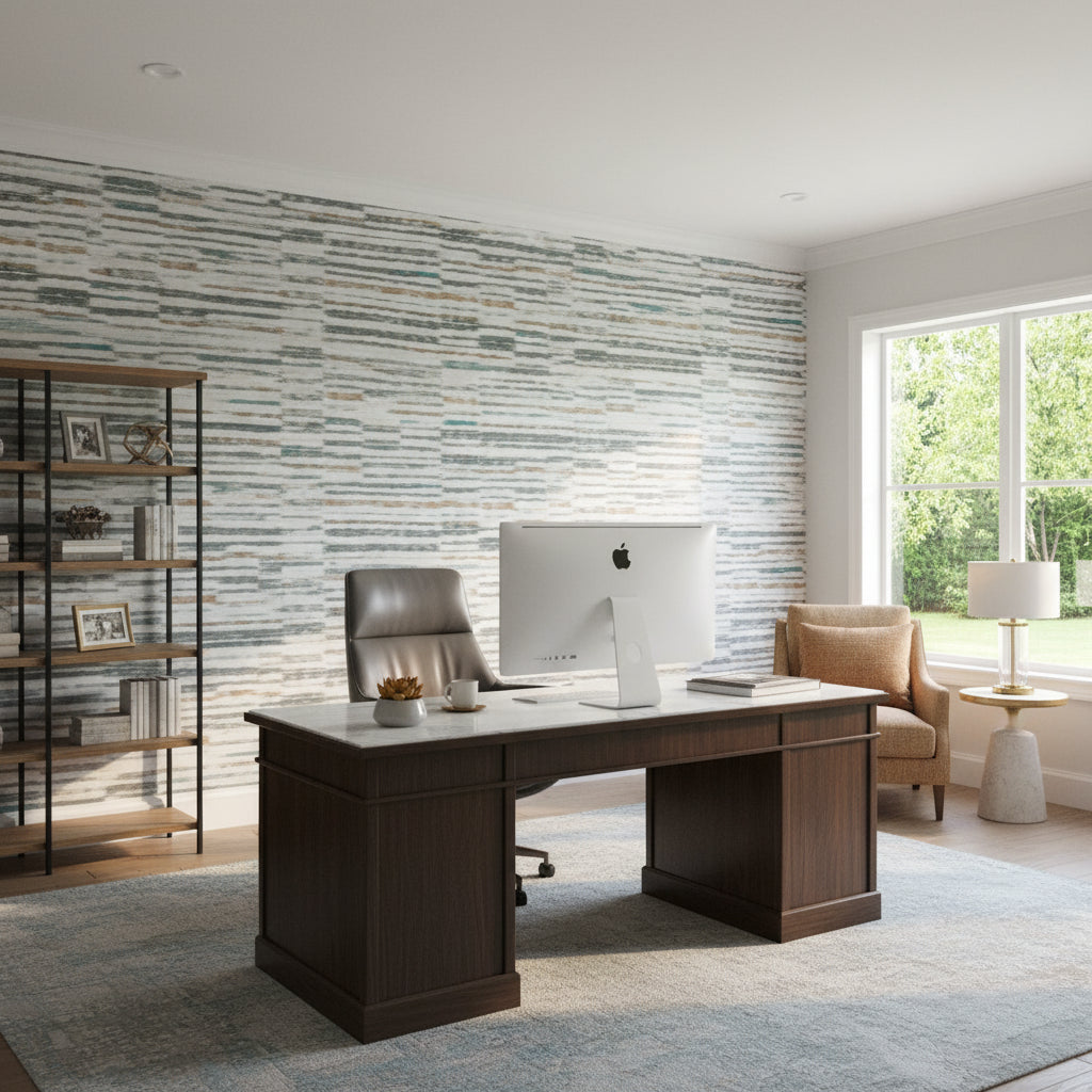 Marazzi Oxide Wallcovering - Office Setting 14ft view | Black Edition