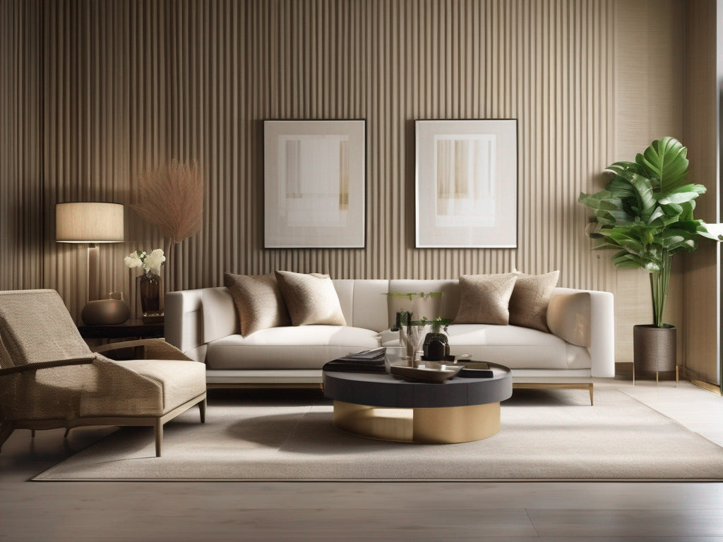 Todi grasscloth wallcovering in a living room | Fentucci
