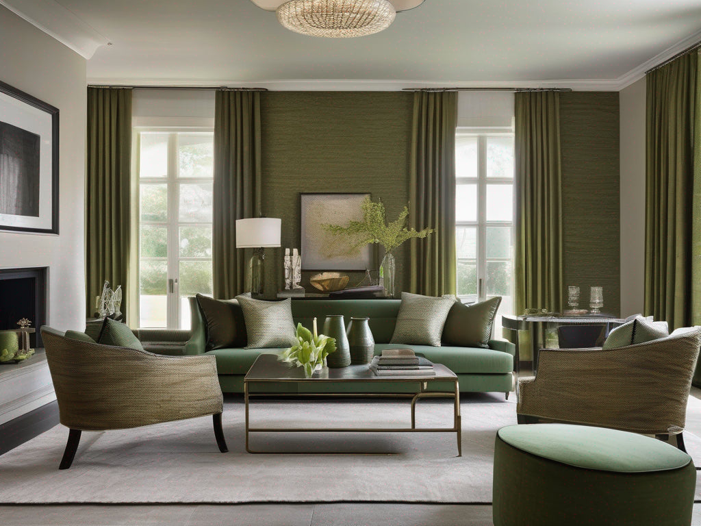 Molfetta grasscloth wallcovering in a living room | Fentucci