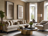 Albenga grasscloth wallcovering in a living room | Fentucci