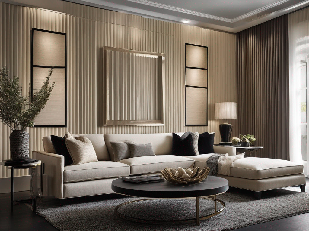 Cesena grasscloth wallcovering in a living room | Fentucci