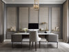 Bari grasscloth wallcovering in a home office | Fentucci