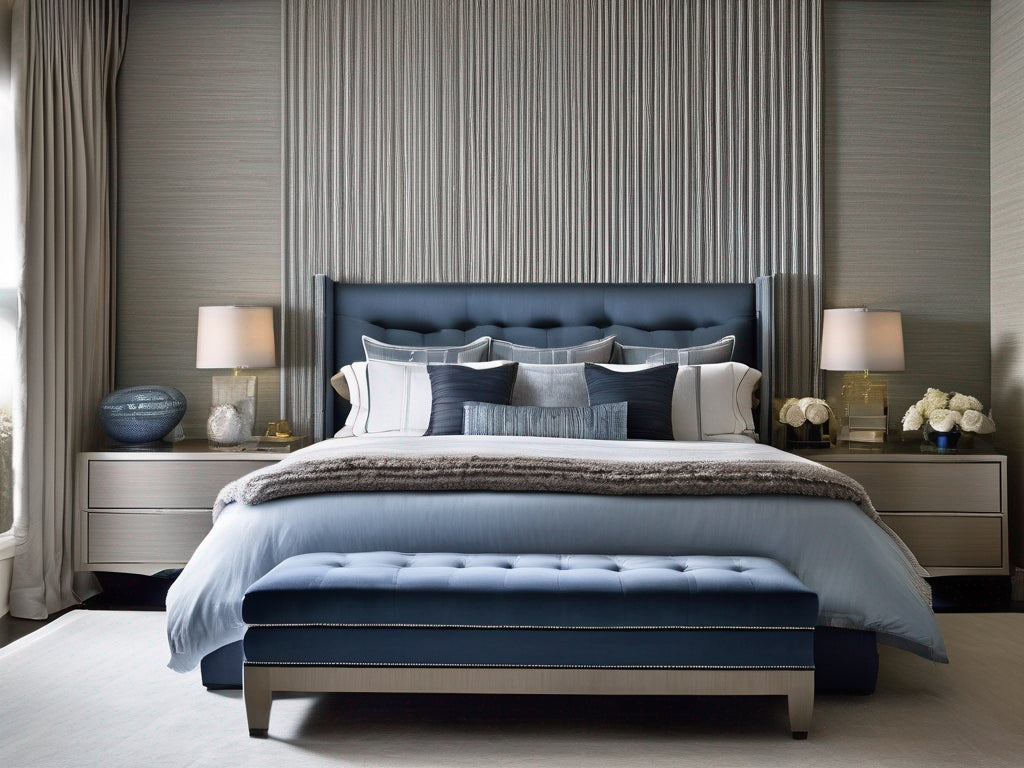 Narni grasscloth wallcovering in a bedroom | Fentucci