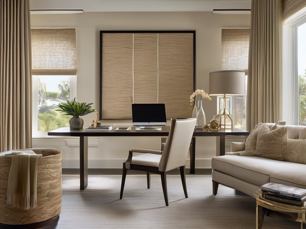 Udine grasscloth wallcovering in a home office | Fentucci