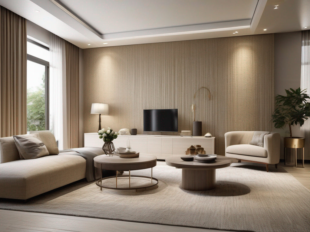Garda grasscloth wallcovering in a living room | Fentucci
