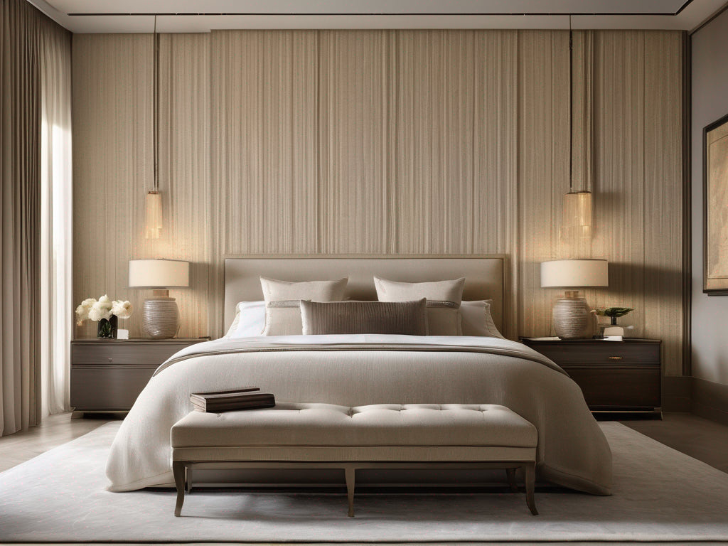 Asti grasscloth wallcovering in a bedroom | Fentucci