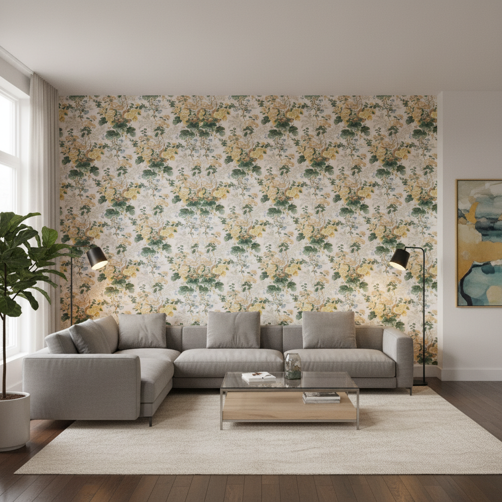 Althea Cotton P Citron Room Setting - Living Room | Kravet