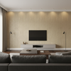 Crowley's Crocodile Animal Skin Emboss — Taupe, shown in a living room