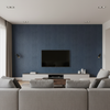 Crowley's Crocodile Animal Skin Emboss — Navy, shown in a living room