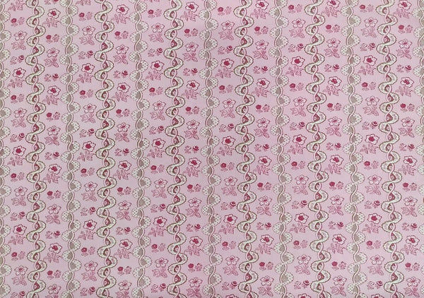 Toile Rayure de Vizille, Rose Wallcoverings | Charles Burger