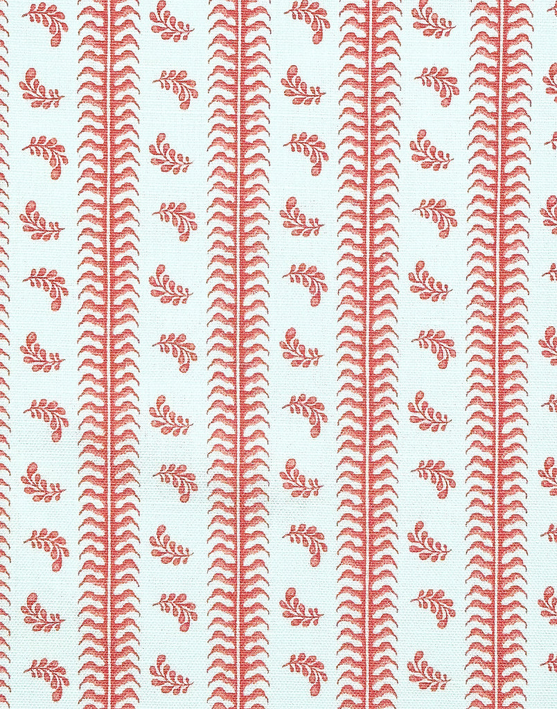 Montclair Stripe, Rose on White Linen Cotton