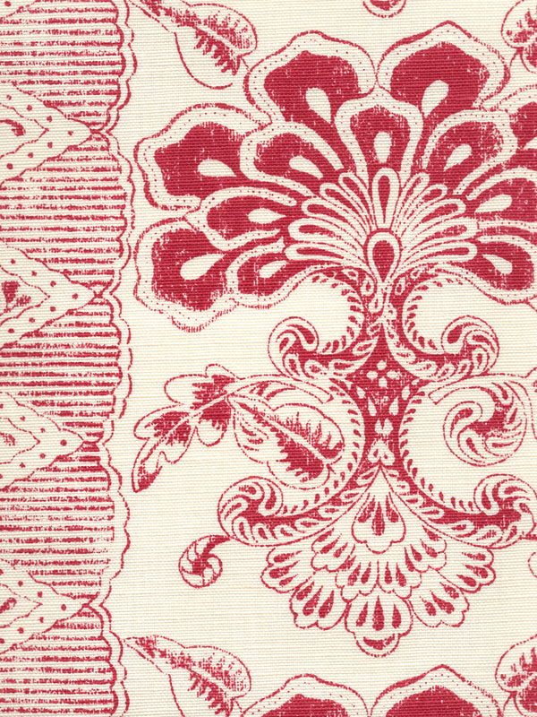 Chantilly Stripe, Rose Red on Tint Wallcoverings | Quadrille
