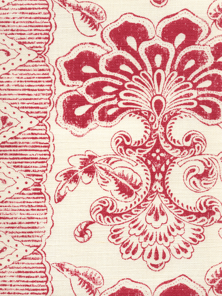Chantilly Stripe, Rose Red on Tint