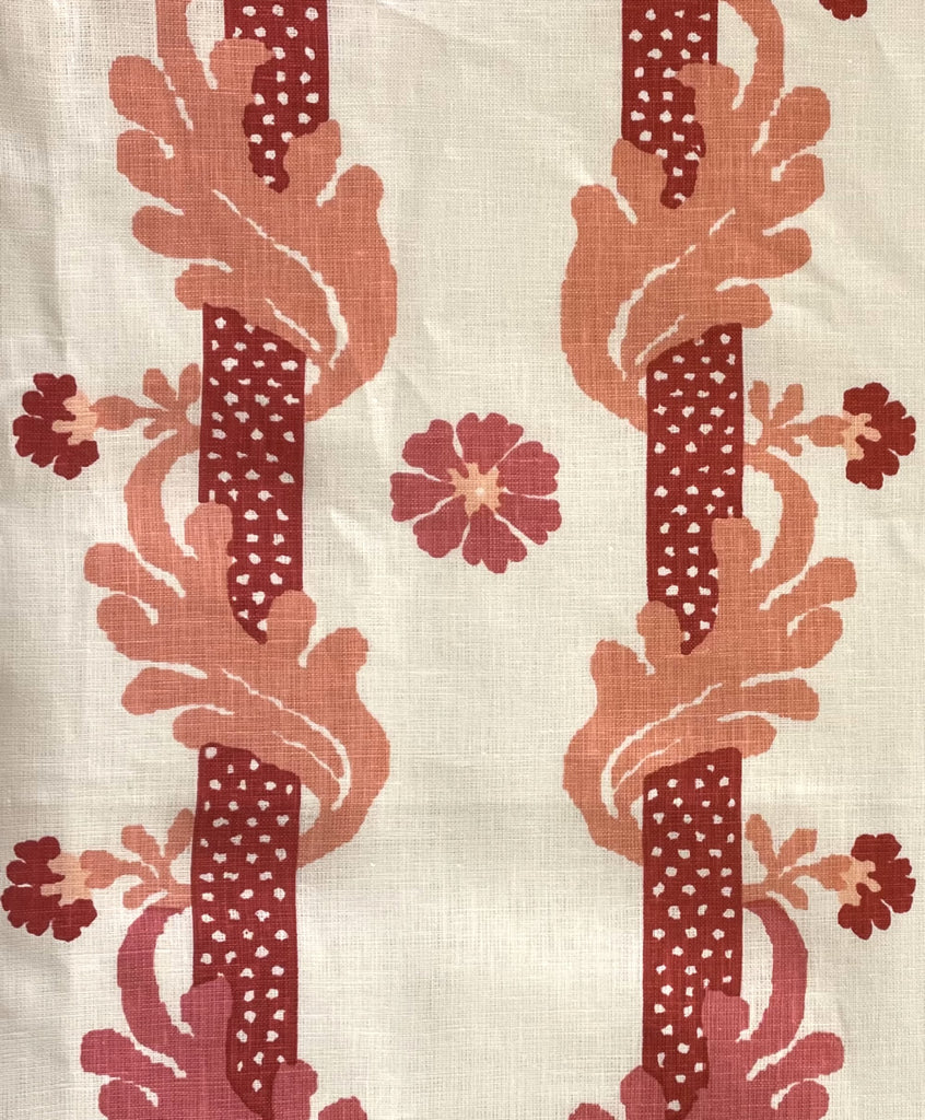 Henriot Stripe, Roses Pink on Tinted Linen
