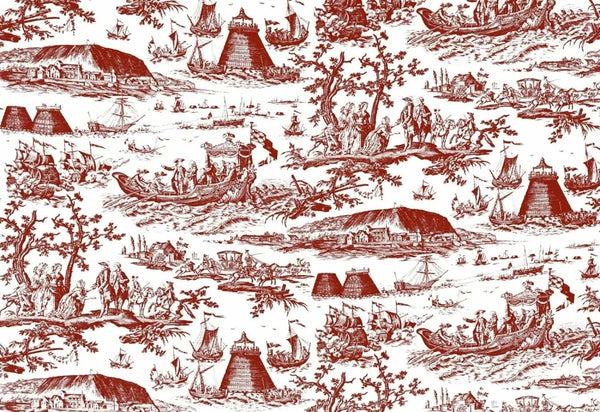 Fete Navale Toile, Rouge Wallcoverings | Charles Burger