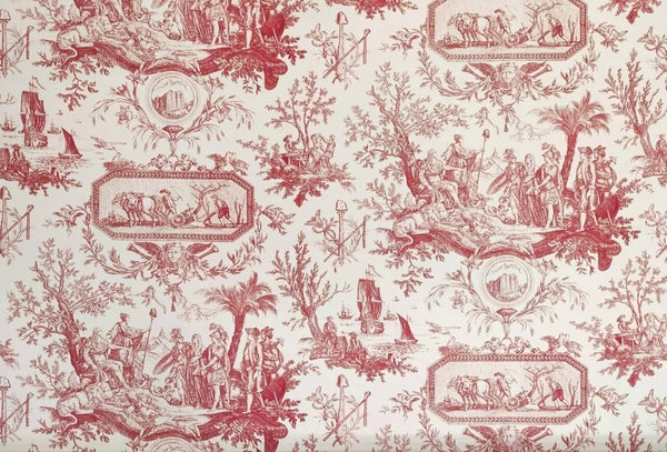 La Bastille Toile, Rouge Wallcoverings | Charles Burger