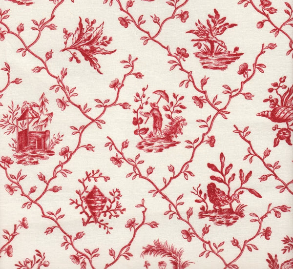 Pillement Toile, Rouge Wallcoverings | Charles Burger