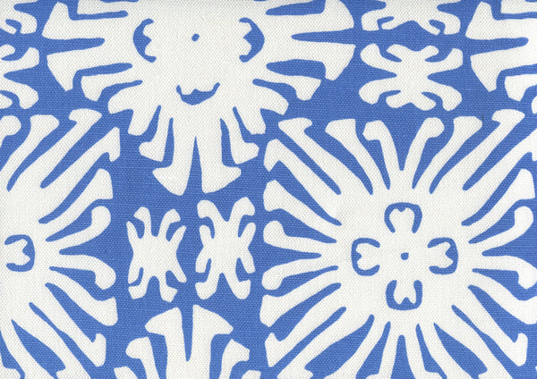 Sigourney Reverse Small Scale Royal Blue on White Screen Printed | China Seas