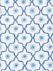 Longfellow, Royal New Blue on White Cotton