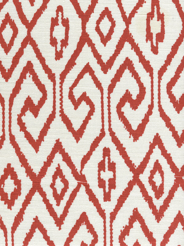 Aqua Iv Rust on White Screen Printed - White Wallcovering | China Seas