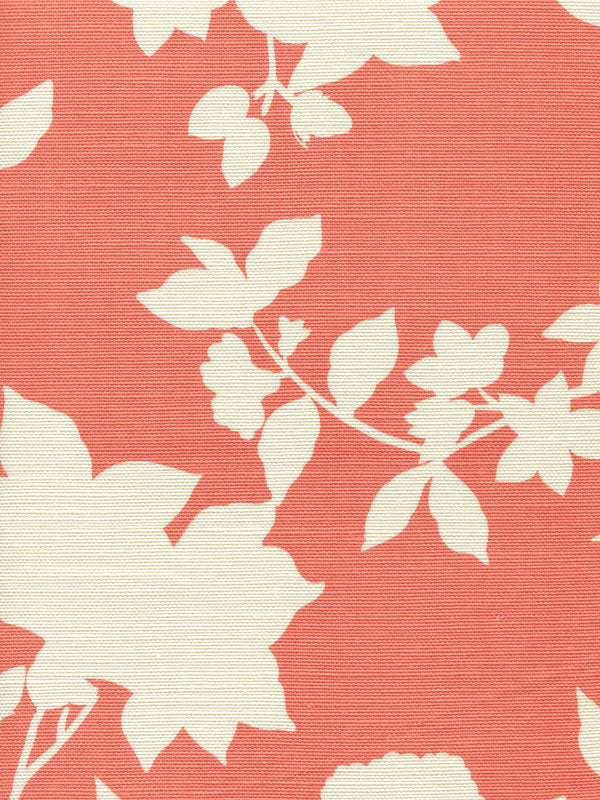 Happy Garden Background, Rust Orange on Tint Wallcoverings | Quadrille