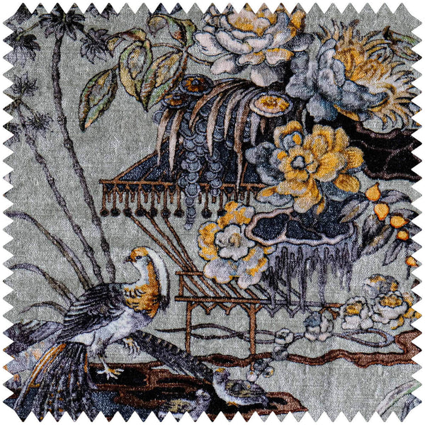 Sacred Pheasants Jade  fabric | Coordone Europe